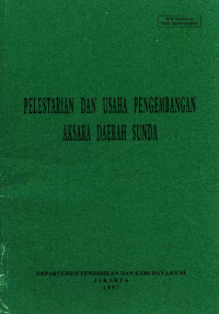 Image of Pelestarian dan Usaha Pengembangan Aksara Daerah Sunda